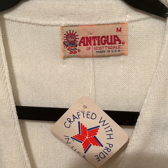 NWT Vintage Antigua Of Scottsdale Embroidered Cardigan Medium - Picture 2 of 8